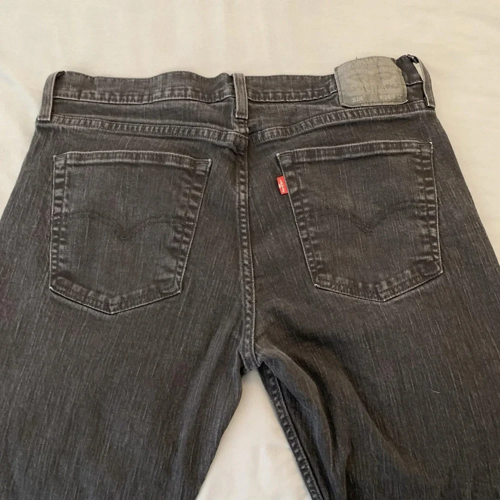 Levis 514‎ Jeans Mens 36x32 Gray Charcoal Wash Straight Leg Stretch Denim Pants